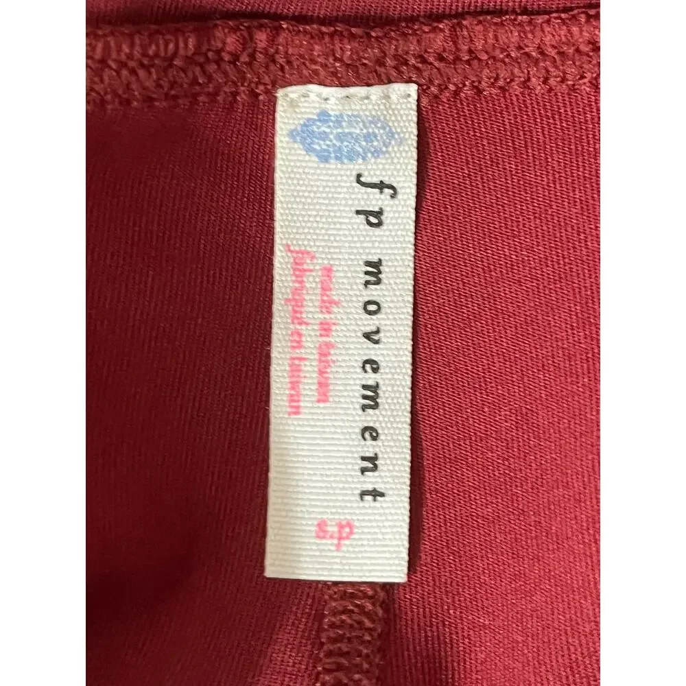Free People Movement Leggings Patch High Rise red Small S